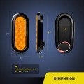 OmaiLighting 6 Inch Oval Amber LED Trailer Tail Lights 2PCS 10 LED W/Flush Mount Grommets Plugs IP67 Waterproof Turn Signals Trailer Lights for RV Truck Jeep