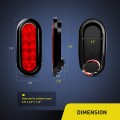 OmaiLighting 6 Inch Oval Red LED Trailer Tail Lights 2PCS 10 LED W/Flush Mount Grommets Plugs IP67 Waterproof Turn Signals Trailer Lights for RV Truck Jeep